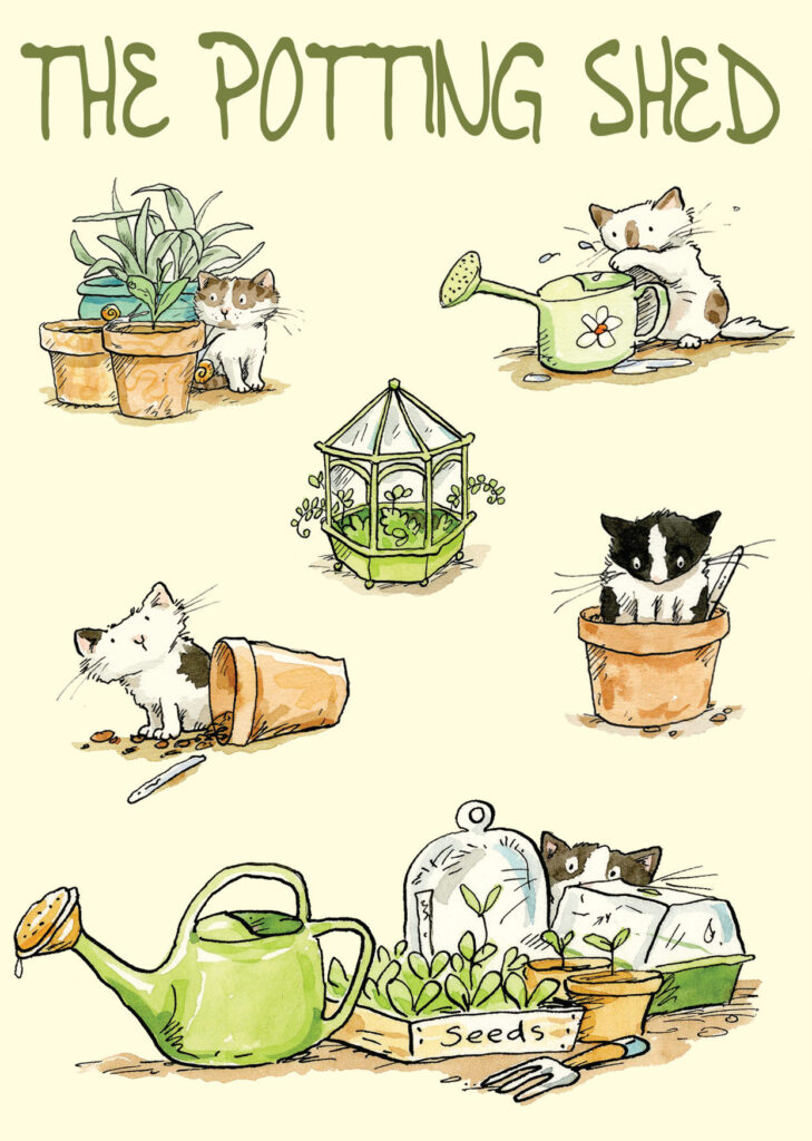 The potting shed card for cat lovers