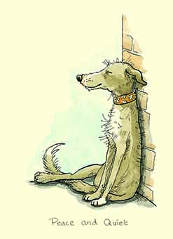 Peace and Quiet - card for dog lover by Anita Jeram
