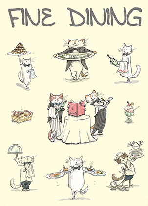 fine dining cards for cat lovers