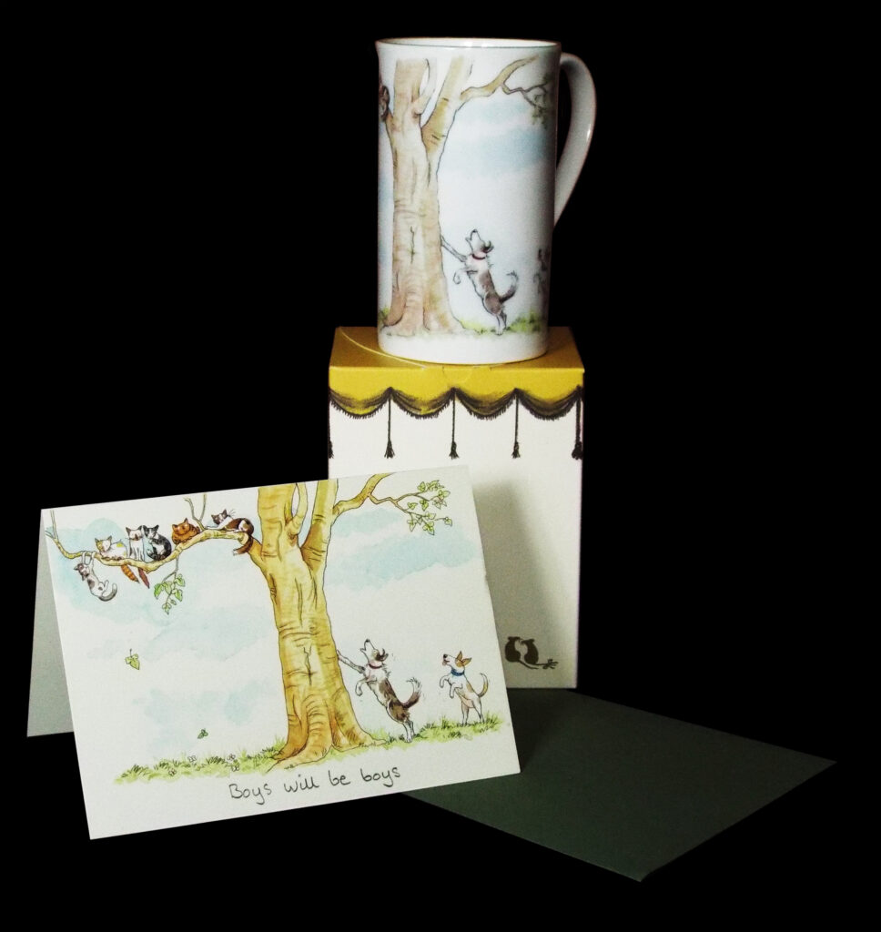 card and mug gift for cat lovers